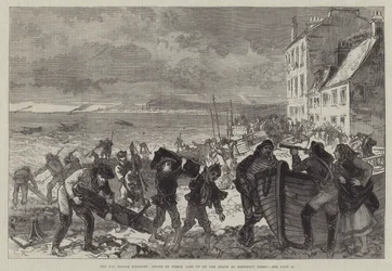 Il disastro del ponte Tay, pezzi di relitto gettati sulla spiaggia a Broughty Ferry